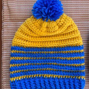 Crocheted Toddler Beanie with PomPom (For Ages 1-3)